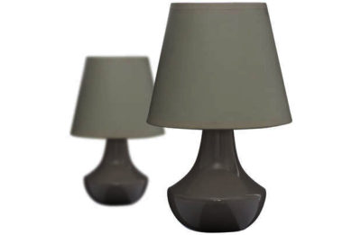 Premier Housewares Set of 2 Table Lamps - Grey.